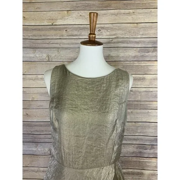 London Times Womens 12 Metallic Dress Sleeveless - Picture 2 of 12